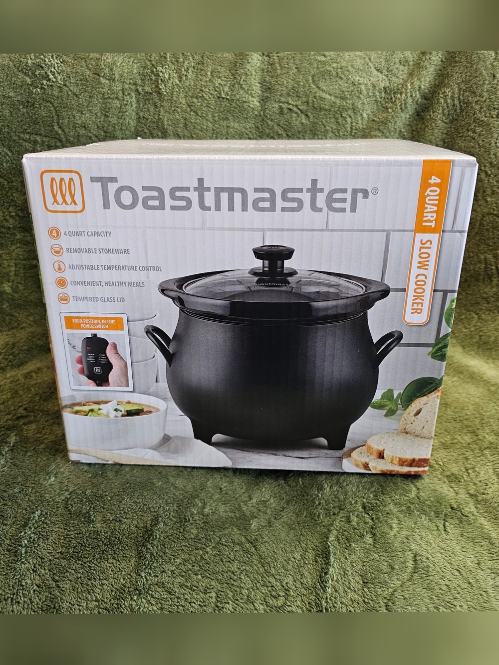Toastmaster Cauldron Crockpot 4 Quart Slow Cooker Halloween Kitchen Witch